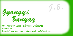 gyongyi banyay business card